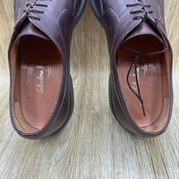 Salvatore Ferragamo Moral Plain Toe Shoes Blucher Derby Oxfords Mens Size 9 D main image 4